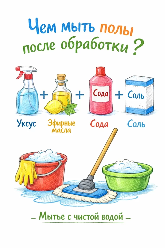 Чем мыть полы после обработки