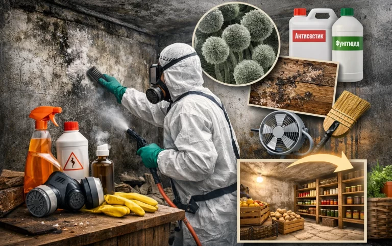 чем обработать погреб от плесени и грибка