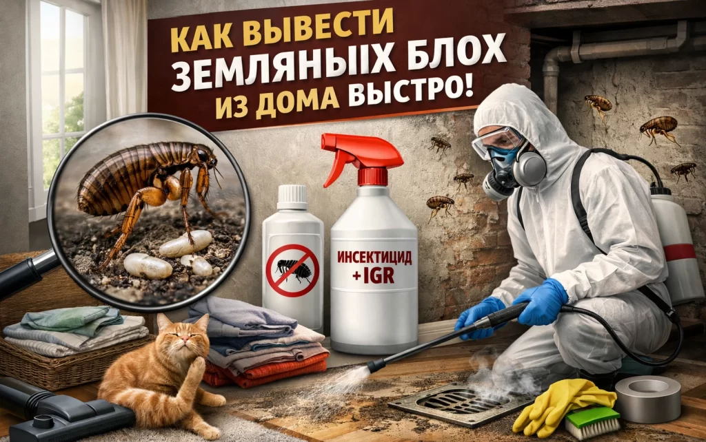 чем вывести земляных блох из дома
