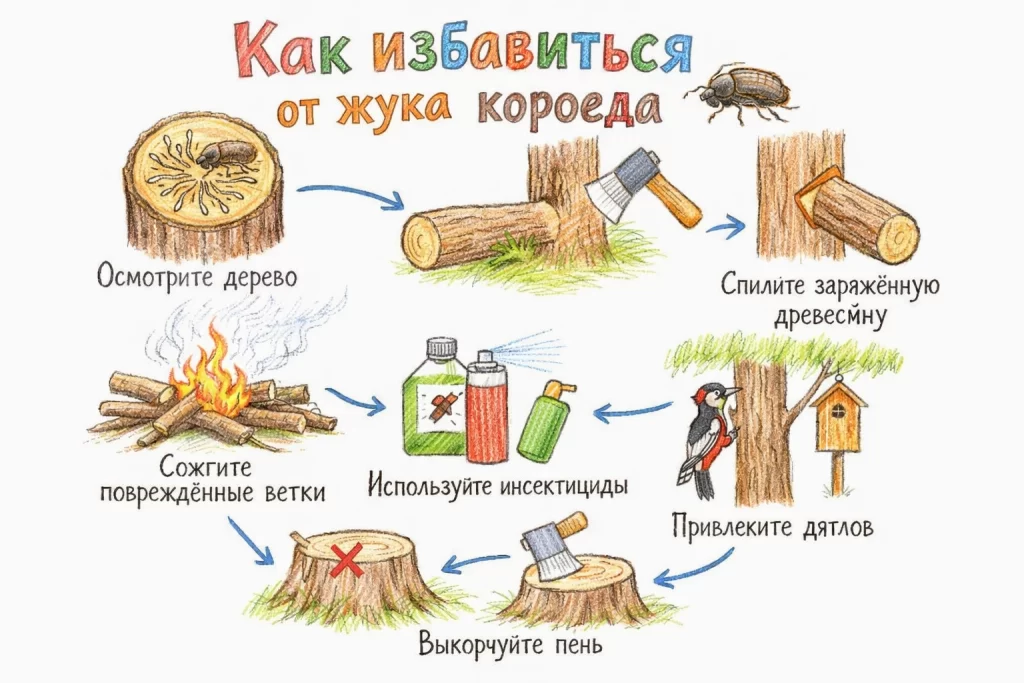 как избавиться от жука короеда