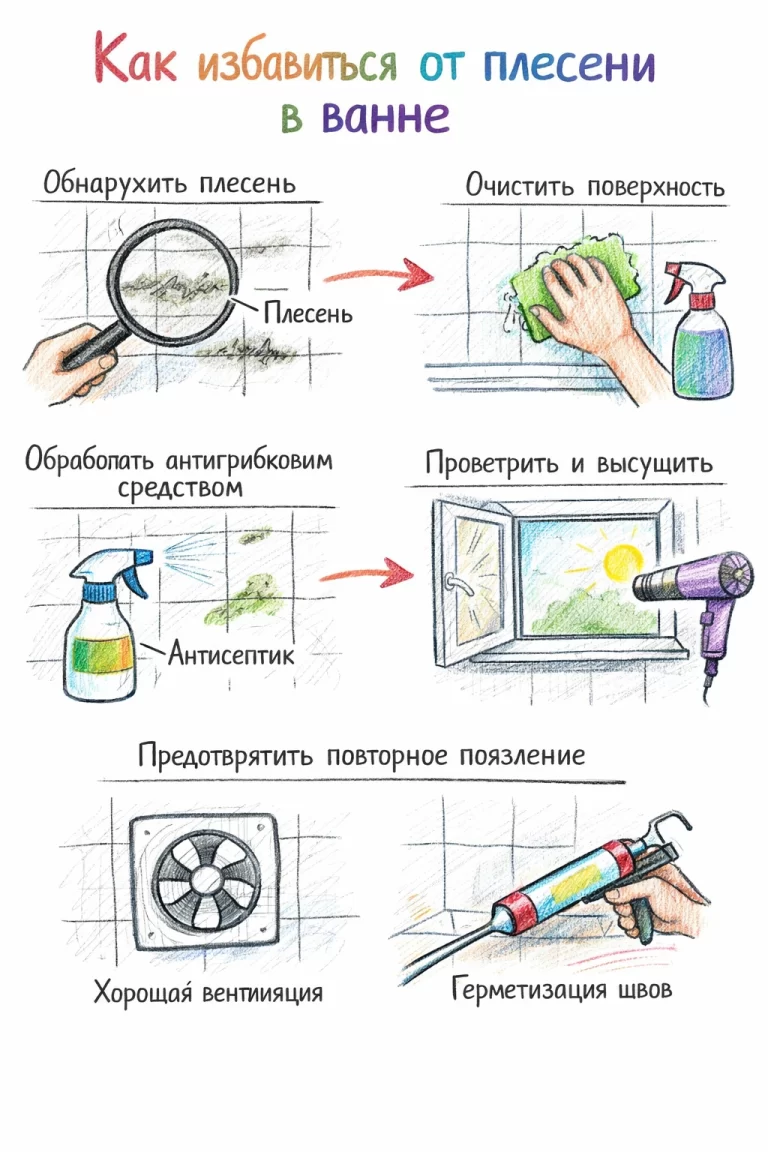 Как избавиться от плесени и грибка в ванной