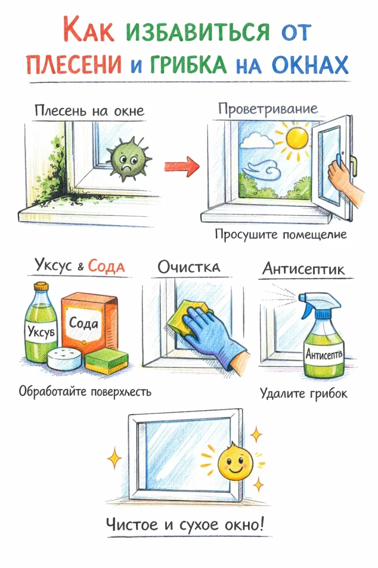 Как избавиться от плесени и грибка на окнах