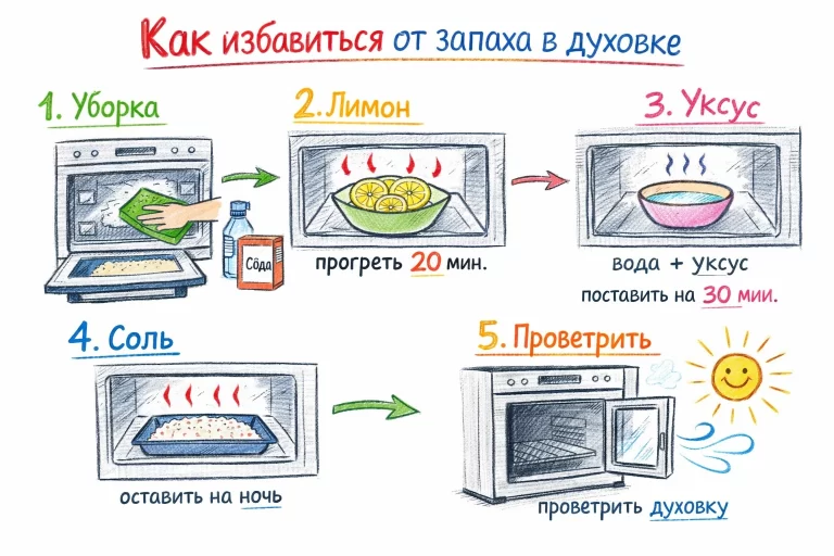 как избавиться от запаха в духовке