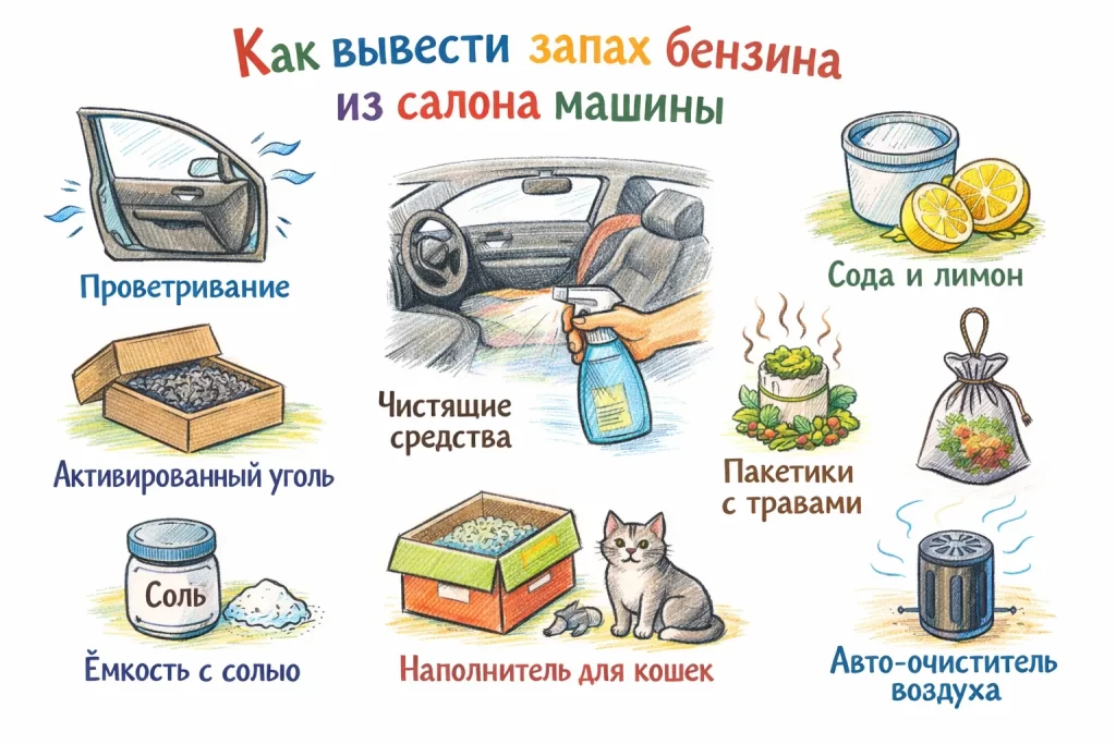 Как вывести запах бензина из салона машины